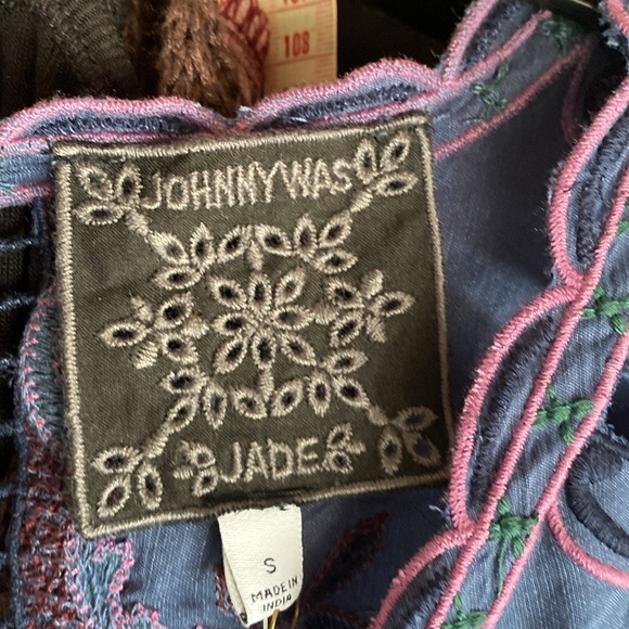 Johnny Was NWT Reina Embroidered Lined Linen Long Sleeve Tiered Dress Small - Picture 12 of 15